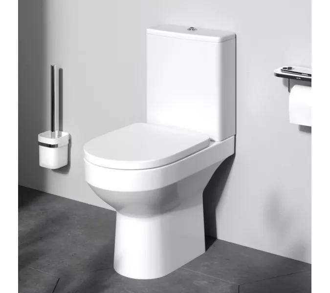 Унитаз напольный AM.PM Spirit 2.0 безободковый с сиденьем микролифт 57WH, белый, изображение 2