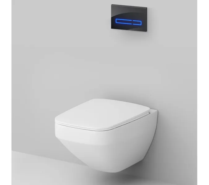 Унитаз подвесной с инсталляцией AM.PM Inspire 2.0 сиденье микролифт, черной сенс. клавишей, изображение 7