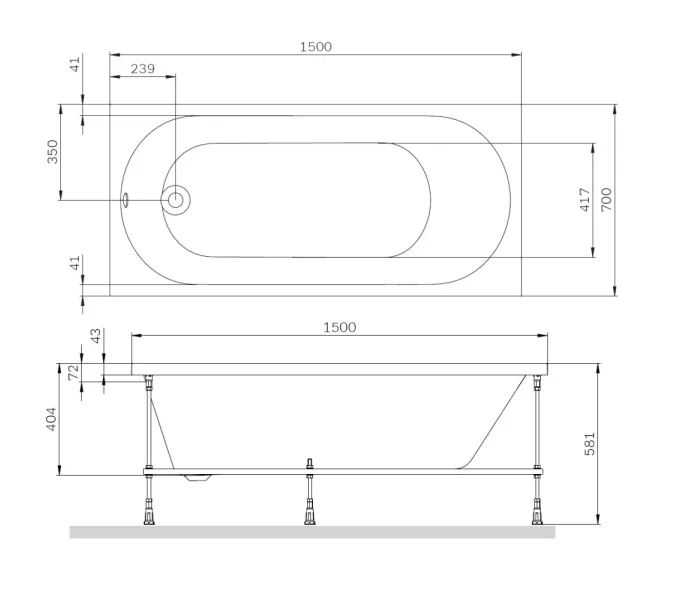 AM.PM X-Joy Ванна акриловая, Выбрать размер: 150х70, изображение 11