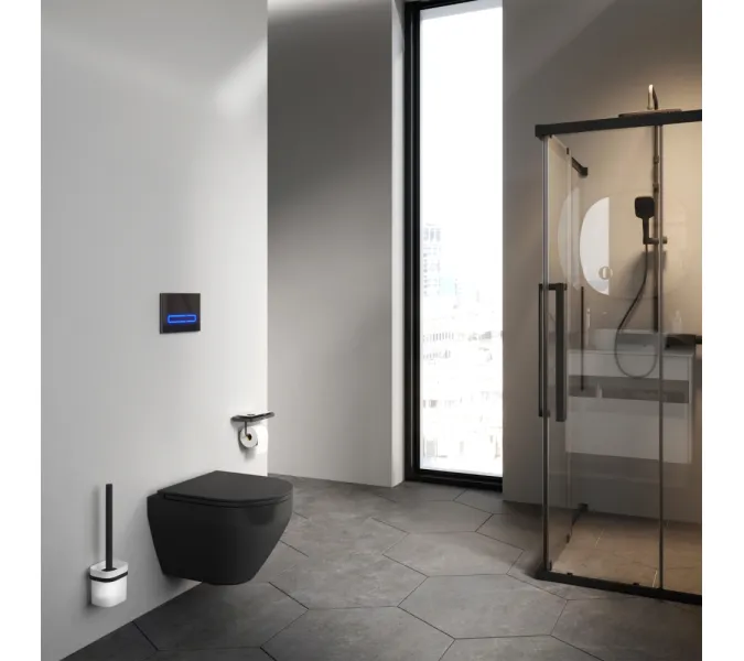 AM.PM Spirit V2.0 подвесной унитаз FlashClean с сиденьем микролифт, черн мат, изображение 4