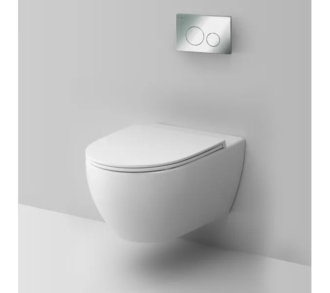 Унитаз подвесной с инсталляцией AM.PM Awe сиденьем микролифт, хром пневм. клавишей, изображение 4