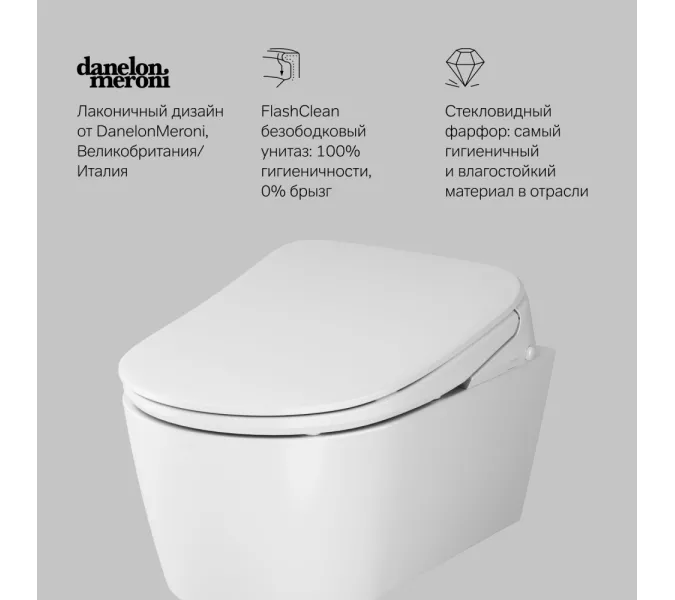 AM.PM  Func подвесной унитаз FlashClean c эл крышкой-биде со скрытой подводкой, изображение 10