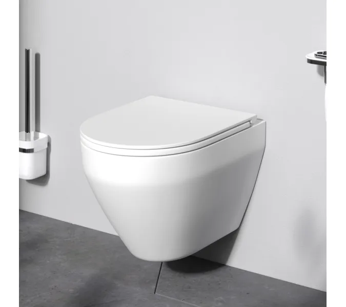 AM.PM Spirit V2.0 подвесной унитаз FlashClean с сиденьем микролифт, бел мат, изображение 2