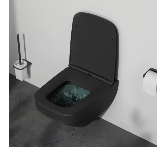 AM.PM Inspire V2.0 подвесной унитаз FlashClean с сиденьем микролифт, черн мат, изображение 3