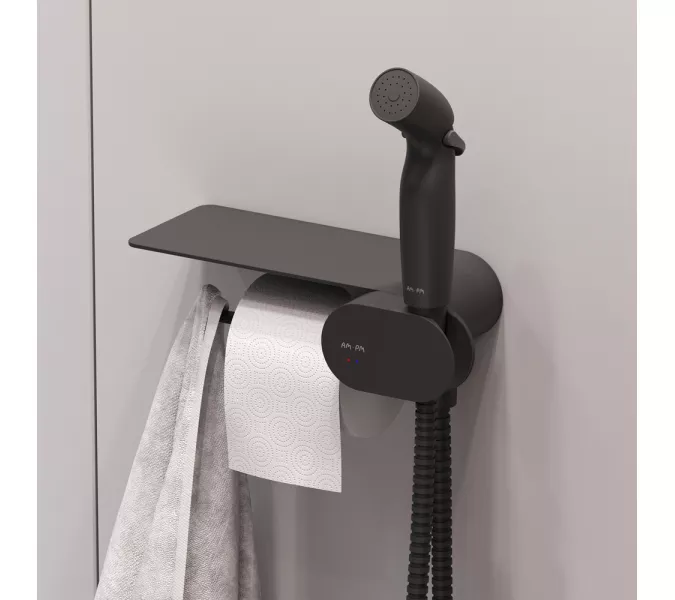 AM.PM Spirit V2.0 набор подвесной унитаз с гиг.душем, черный, изображение 3