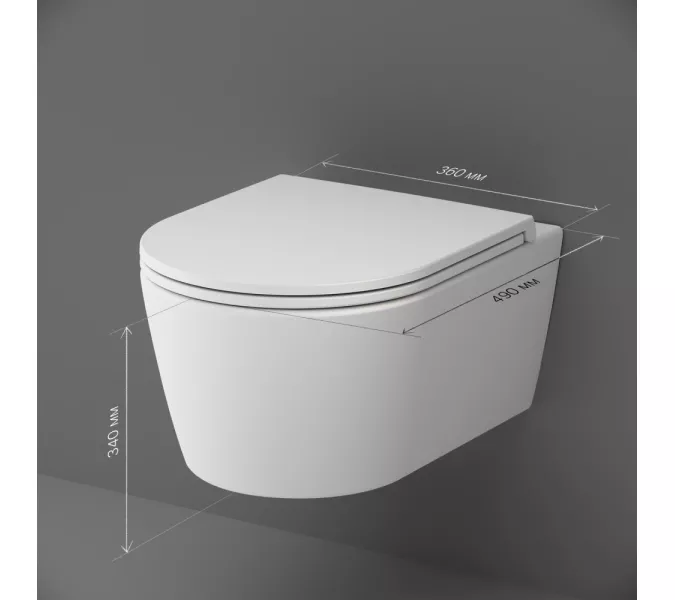 AM.PM Func подвесной унитаз 49 см FlashClean с сиденьем микролифт, бел мат, изображение 11