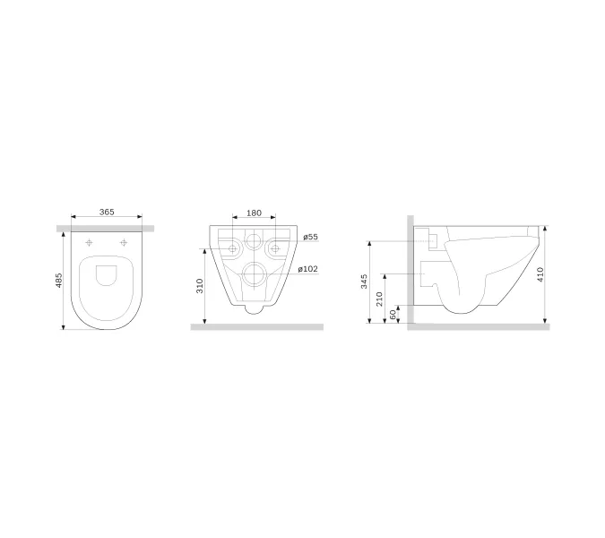 AM.PM Spirit V2.0 подвесной унитаз FlashClean с сиденьем микролифт, черн мат, изображение 11
