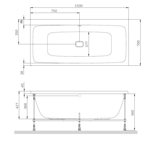 AM.PM Func Ванна акриловая, Выбрать размер: 150х70, изображение 12
