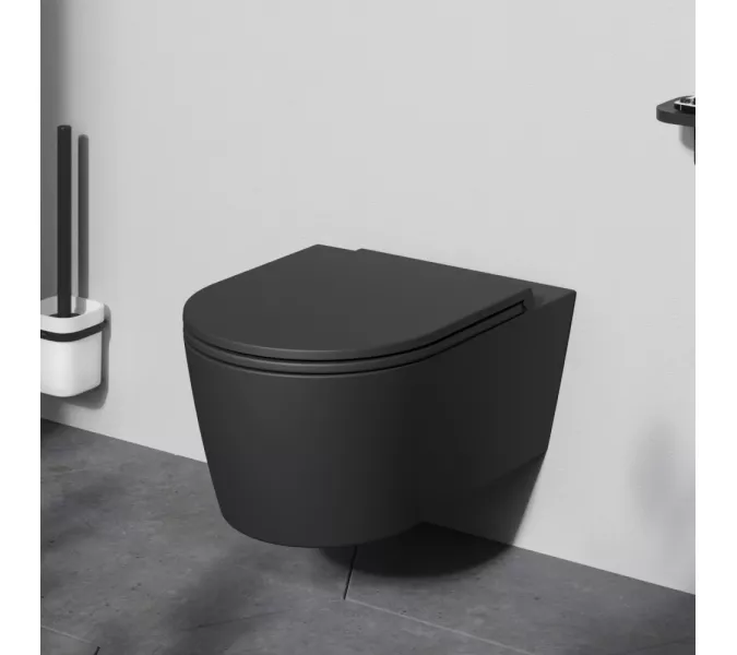 AM.PM  Func подвесной унитаз 54 см FlashClean с сиденьем микролифт, черн мат, изображение 2