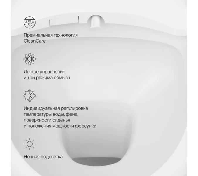 AM.PM Awe подвесной унитаз с электронной крышкой биде Clean Care, изображение 10