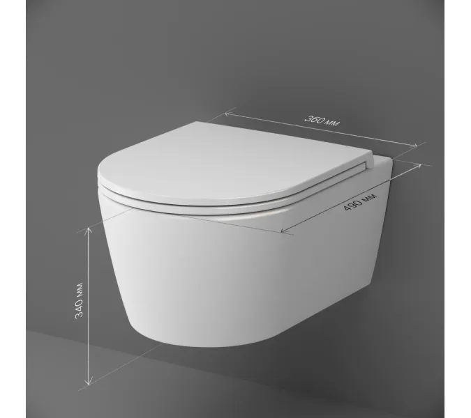 Унитаз подвесной AM.PM Func безободковый с сиденьем микролифт, белый, изображение 11