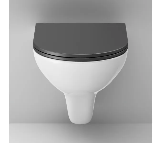 AM.PM  Gem подвесной унитаз FlashClean с черным матовым сиденьем микролифт, изображение 7