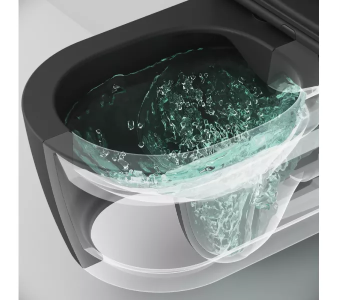 AM.PM  Func подвесной унитаз 54 см FlashClean с сиденьем микролифт, черн мат, изображение 8