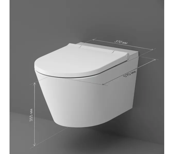 AM.PM Inspire подвесной унитаз с интегрированным электронным биде, изображение 11