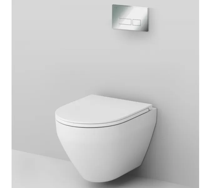 Унитаз подвесной безободковый с инсталляцией AM.PM Spirit 2.0 сиденьем микролифт, хром пневм. клавишей, изображение 3