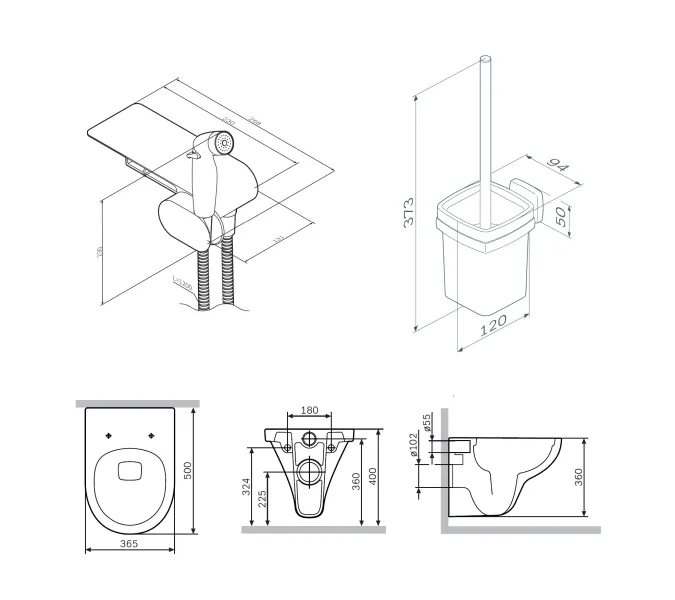 AM.PM Gem набор подвесной унитаз с гиг.душем, изображение 9