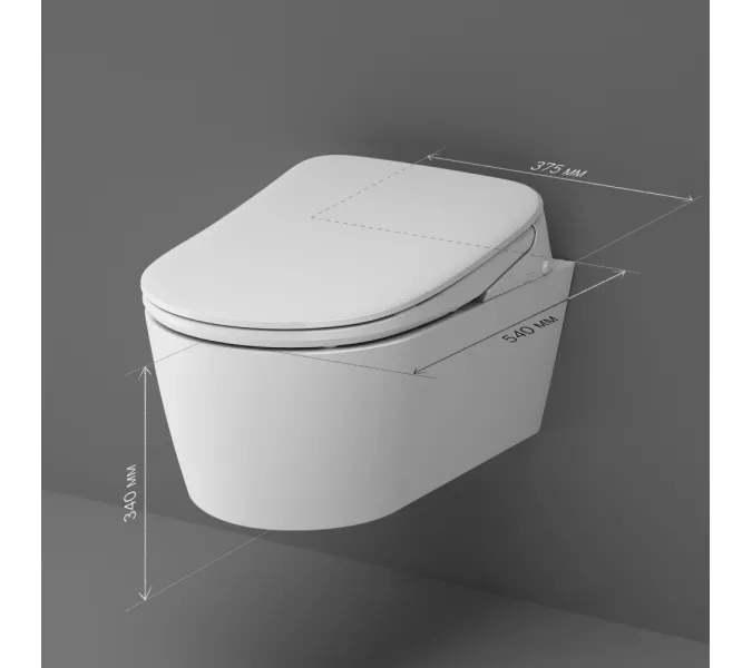 AM.PM  Func подвесной унитаз FlashClean c эл крышкой-биде со скрытой подводкой, изображение 12