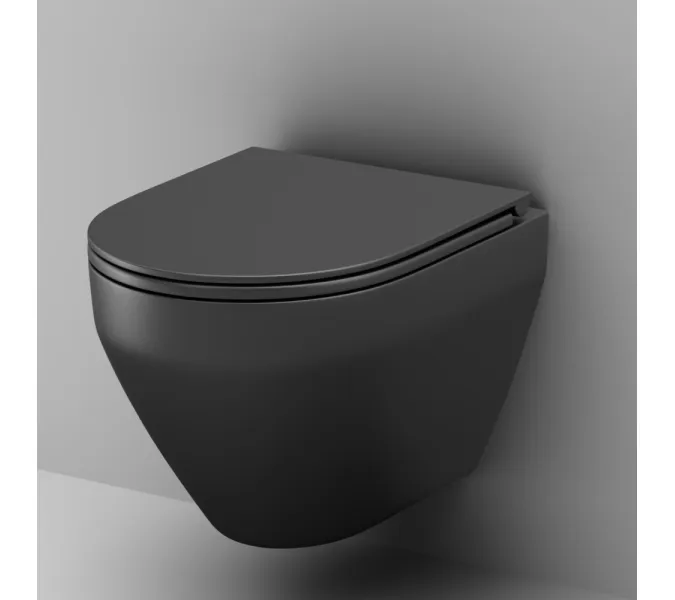 AM.PM Spirit V2.0 подвесной унитаз FlashClean с сиденьем микролифт, черн мат, изображение 5