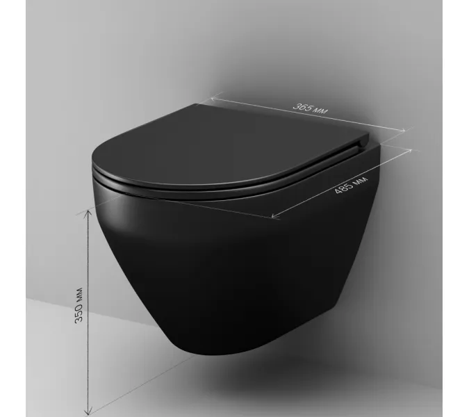 AM.PM Spirit V2.0 подвесной унитаз FlashClean с сиденьем микролифт, черн мат, изображение 10