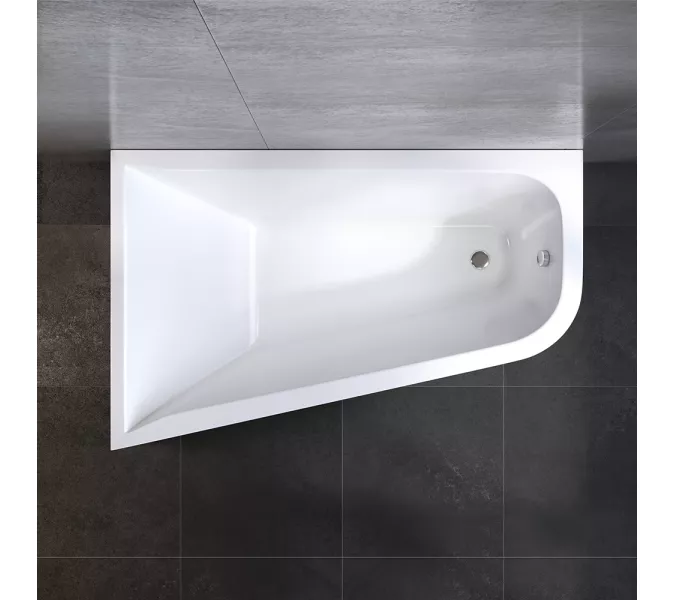 AM.PM Ванна акриловая spirit  ассиметричная 160x100, без слива/перелива, левая, Выбрать размер: 160x100, Ориентация: левая, изображение 2