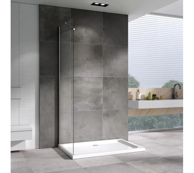 Душевая перегородка ABBER Zart Z80 профиль хром, стекло прозрачное, изображение 2