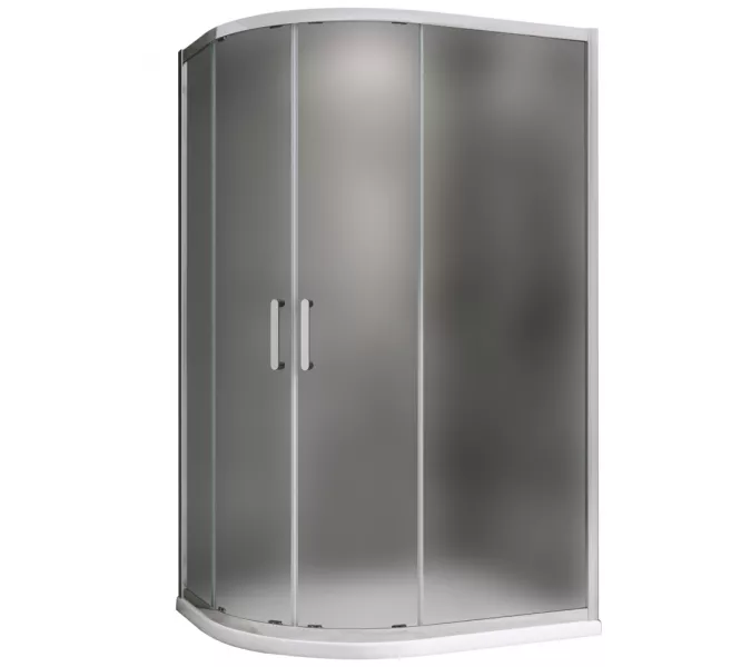 Душевой уголок ABBER Schwarzer Diamant асимметричный , матовое/хром, Цвет стекла: матовое, Цвет профиля: Хром, Выбрать размер: 110х80