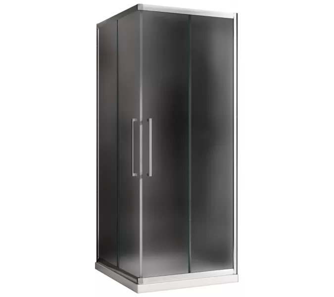 Душевой уголок ABBER Schwarzer Diamant квадрат, матовое/хром, Цвет стекла: матовое, Цвет профиля: Хром, Выбрать размер: 80х80