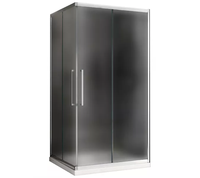 Душевой уголок ABBER Schwarzer Diamant прямоугольный, матовое/хром, Цвет стекла: матовое, Цвет профиля: Хром, Выбрать размер: 120х80