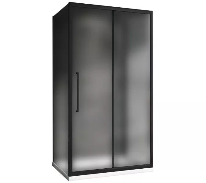 Душевой уголок ABBER Schwarzer Diamant AG30100BMH-S100BM-S100BM пристенный, Цвет стекла: матовое, Цвет профиля: Черный, Монтаж: Пристенный, Выбрать размер: 100х100