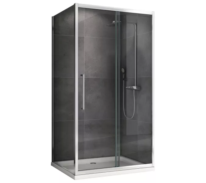 Душевой уголок ABBER Schwarzer Diamant AG30100H-S100  в угол, Цвет стекла: прозрачное, Цвет профиля: Хром, Монтаж: В угол, Выбрать размер: 100х100