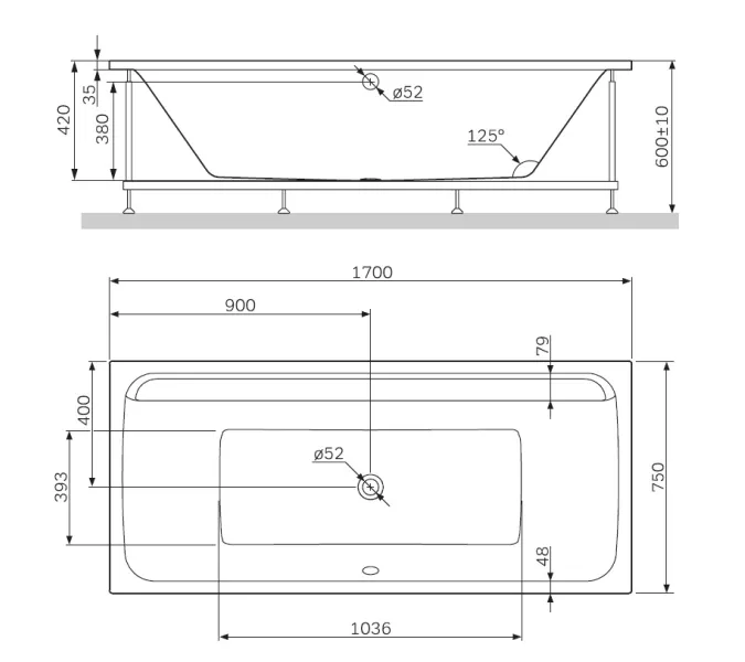 AM.PM Inspire V2.0 Ванна акриловая  A0, Выбрать размер: 170x75, изображение 13