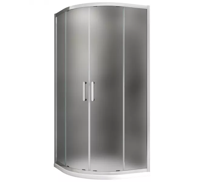 Душевой уголок ABBER Schwarzer Diamant  трапеция , матовое/хром, Цвет стекла: матовое, Цвет профиля: Хром, Выбрать размер: 80х80