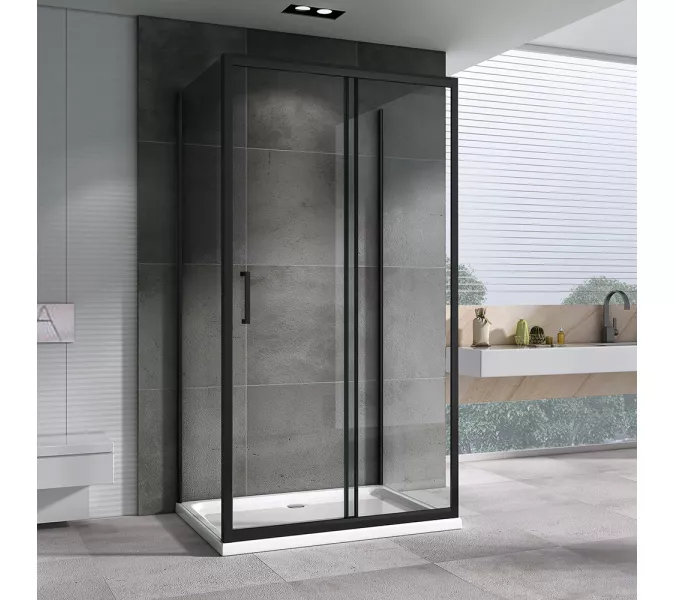 Душевой уголок ABBER Schwarzer Diamant AG30100B-S100B-S100B пристенный, изображение 2