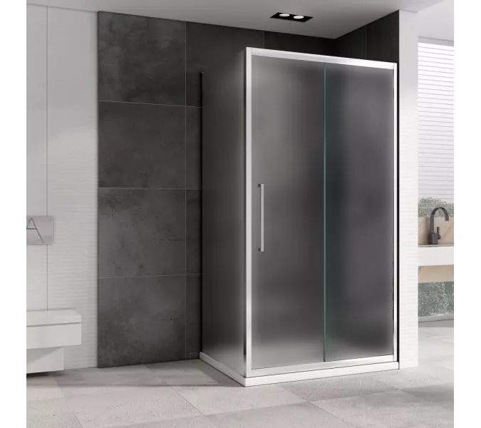 Душевой уголок ABBER Schwarzer Diamant прямоугольный , в угол , матовое/хром, Цвет стекла: матовое, Цвет профиля: Хром, Выбрать размер: 100х50, изображение 2