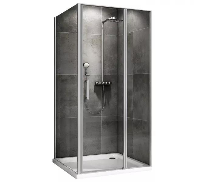 Душевой уголок ABBER Sonnenstrand  прозрачное/хром , в угол, Цвет стекла: прозрачное, Цвет профиля: Хром, Выбрать размер: 100х100