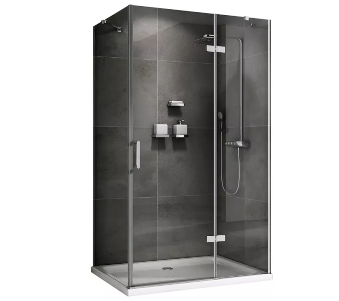 Душевой уголок ABBER Zart  прозрачное/хром , в угол, Цвет стекла: прозрачное, Цвет профиля: Хром, Выбрать размер: 90х70