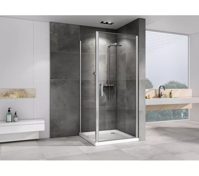 Душевой уголок ABBER Sonnenstrand  прозрачное/хром , в угол, Цвет стекла: прозрачное, Цвет профиля: Хром, Выбрать размер: 100х70, изображение 2