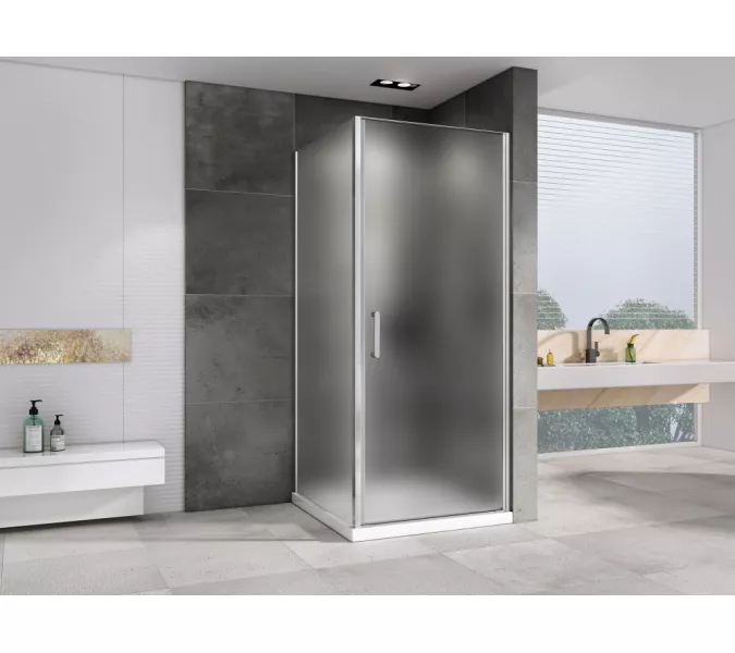Душевой уголок ABBER Sonnenstrand  матовое/хром , в угол, Цвет стекла: матовое, Цвет профиля: Хром, Выбрать размер: 100х70, изображение 2
