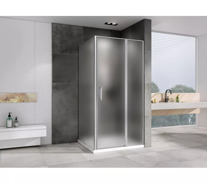Душевой уголок ABBER Sonnenstrand  матовое/хром , в угол, Цвет стекла: матовое, Цвет профиля: Хром, Выбрать размер: 100х70, изображение 2