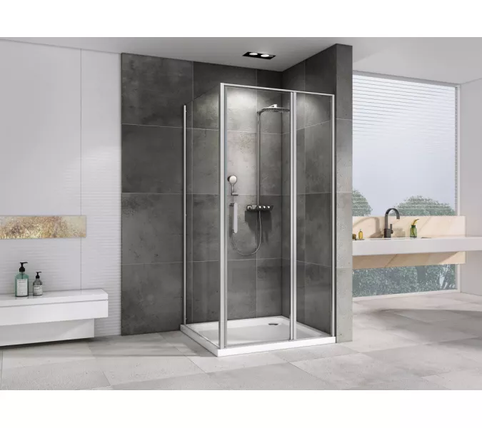 Душевой уголок ABBER Sonnenstrand  прозрачное/хром , в угол, Цвет стекла: прозрачное, Цвет профиля: Хром, Выбрать размер: 100х100, изображение 2