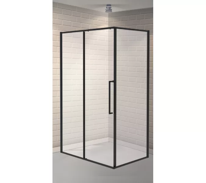 Душевое ограждение ESBANO ESS-108/119/128/129PS-B без поддона, Цвет профиля: Черный, Выбрать размер: 100х80, изображение 2