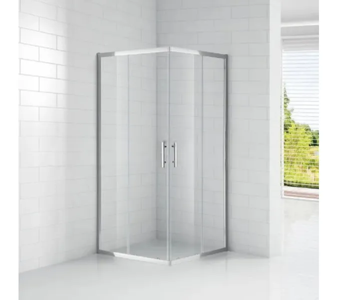Душевой уголок CEZARES ECO-O-A-2-C-Cr/P-Cr, Цвет стекла: прозрачное, Цвет профиля: Хром, Выбрать размер: 100х100