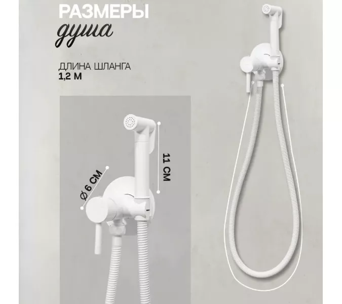 Душ гигиенический ACWEN 82003W белый матовый, Выбрать цвет: Белый матовый, изображение 3