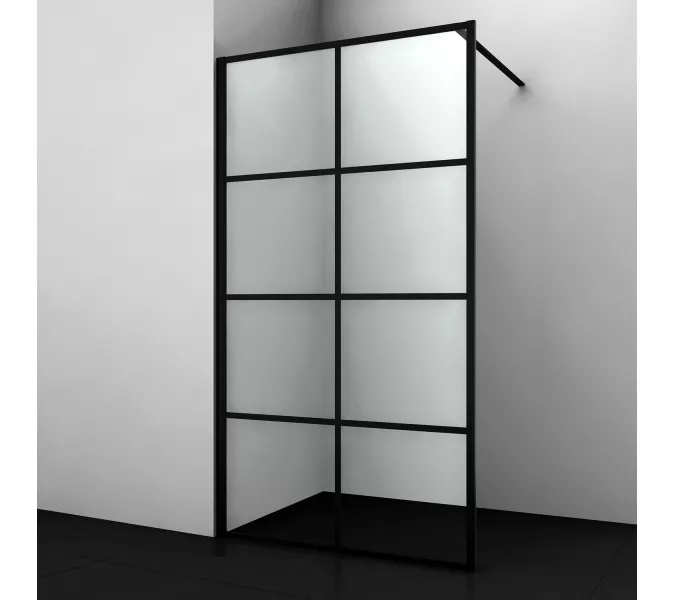 Душевая перегородка WasserKRAFT Glan, Цвет профиля: Черный, Выбрать размер: 90