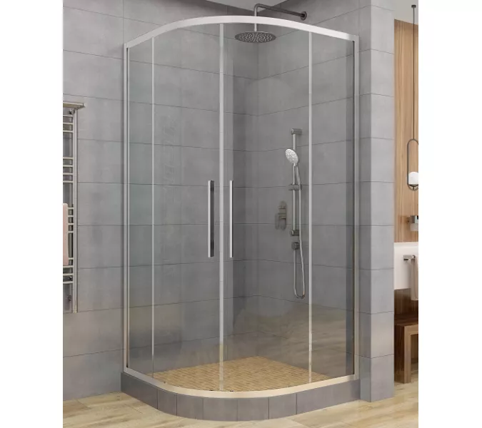 Душевое ограждение HC 80/90/100/120  DTO четверть круга, Цвет стекла: прозрачное, Цвет профиля: Хром, Выбрать размер: 80х80