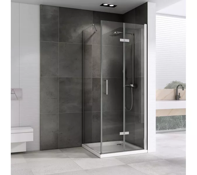 Душевой уголок ABBER Zart  прозрачное/хром , в угол, Цвет стекла: прозрачное, Цвет профиля: Хром, Выбрать размер: 70х70, изображение 2