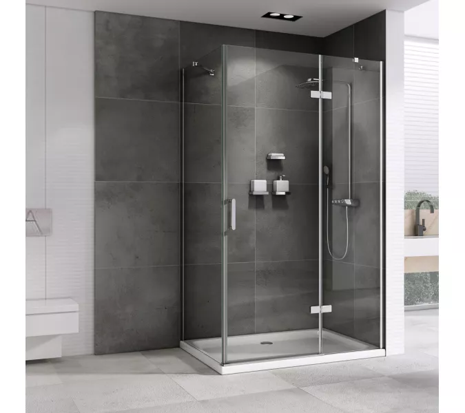 Душевой уголок ABBER Zart  прозрачное/хром , в угол, Цвет стекла: прозрачное, Цвет профиля: Хром, Выбрать размер: 90х70, изображение 2