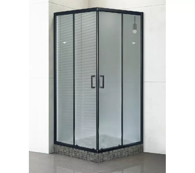 Душевой уголок Royal Bath RB HPD RB HP прямоугольный, Цвет стекла: матовое, Высота поддона: Приобретается отдельно, Цвет профиля: Черный, Выбрать размер: 90x80, Ориентация: универсальная