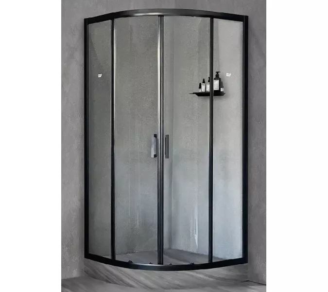 Душевой уголок Royal Bath RB HKD RB HK четверть круга, Высота поддона: Приобретается отдельно, Цвет профиля (вариация): Черный, Выбрать размер: 90x90, Цвет стекла: прозрачное