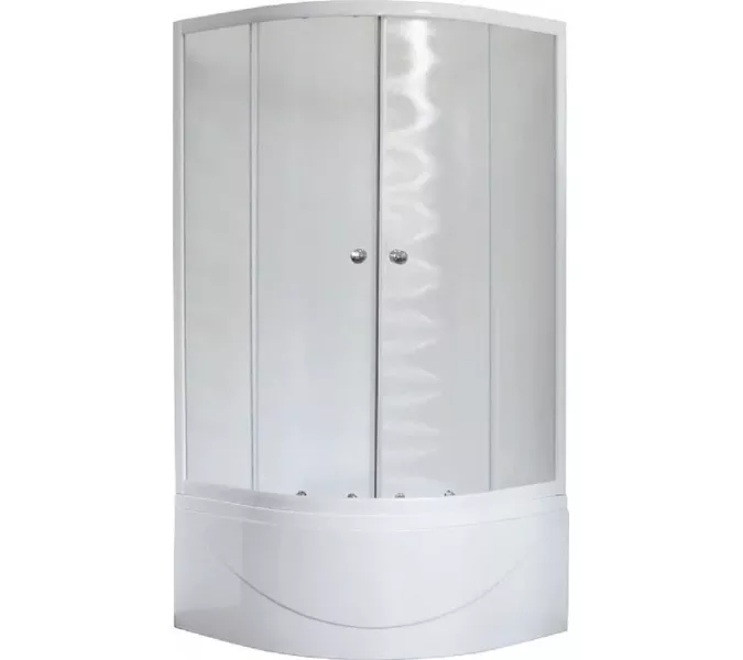 Душевой угол Royal Bath RB BK четверть круга, Цвет стекла: матовое, Цвет профиля: Белый, Выбрать размер: 90x90